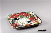 花叢雙雀方形盤藏品圖，第2張